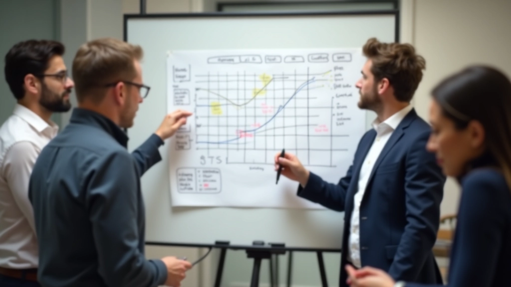 Team bespreken voortgang en resultaten in kantooromgeving