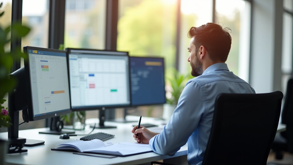 Georganiseerde werkplek met agenda en planningstools