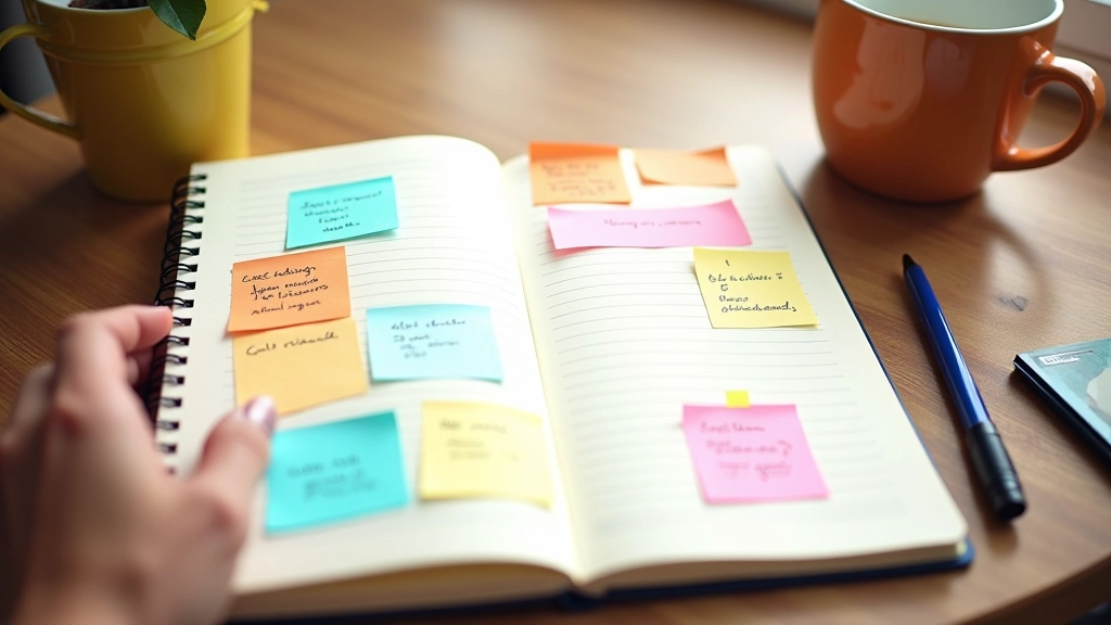 Gekleurde matrix op papier voor taakprioritering